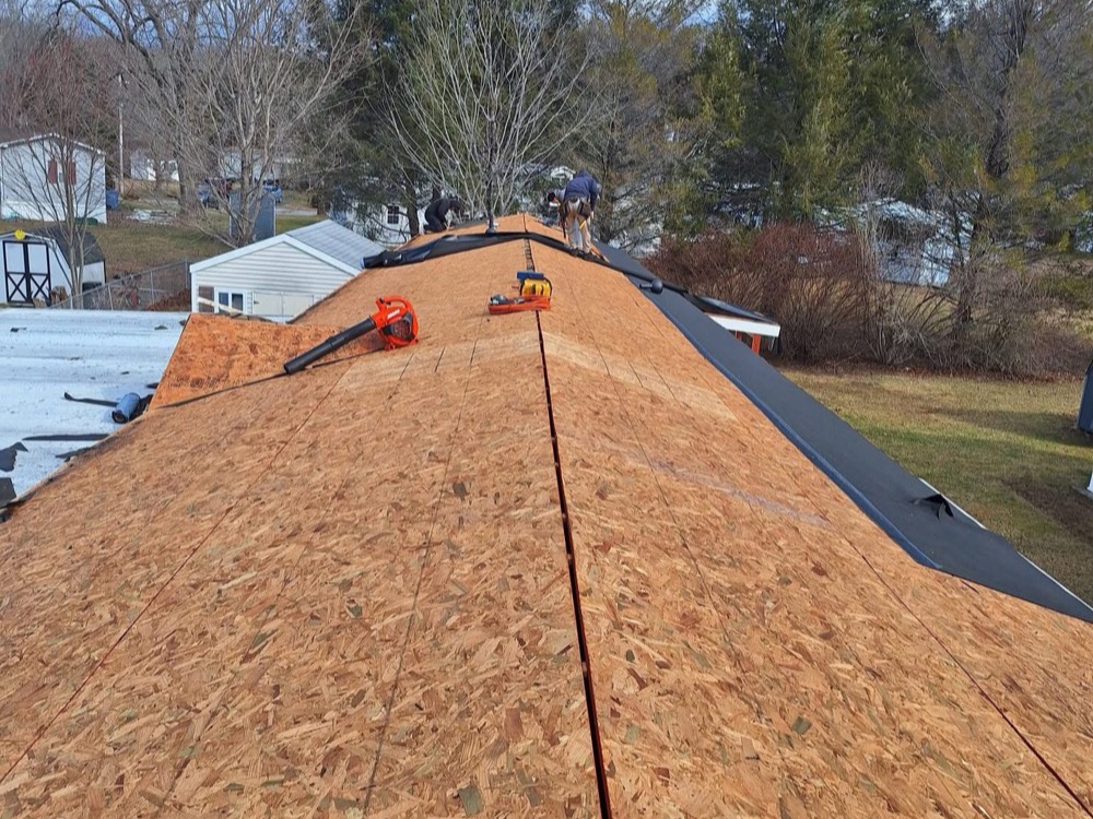 Roof before - bare decking